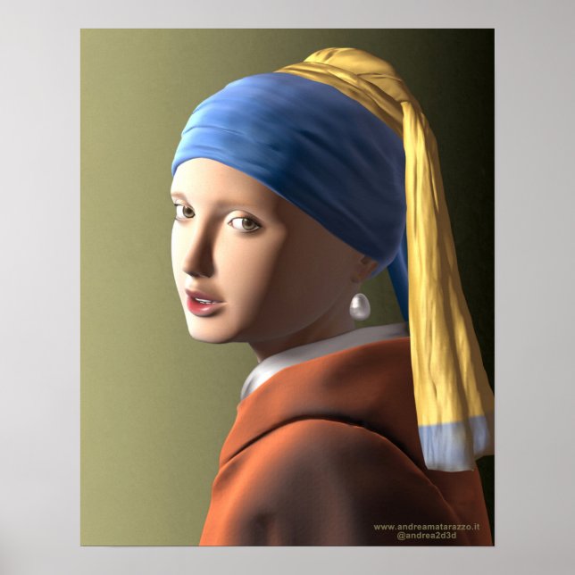 Flickor med pärlörring poster (Framsidan)