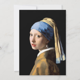 Flickor med pärlpärmar i Nederländska Vermeer Häls Kort