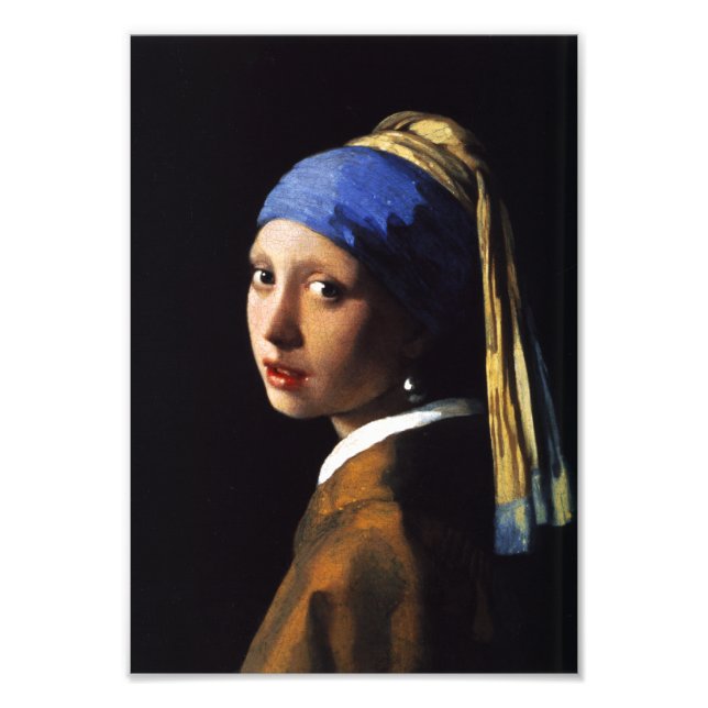 Flickor med Pearl Earring Photo Print Fototryck (Framsidan)
