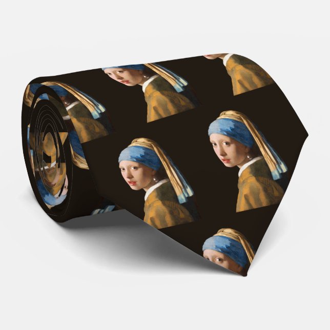 Flickor med Pearl Earring Porträtt-målning Slips (Rullad)