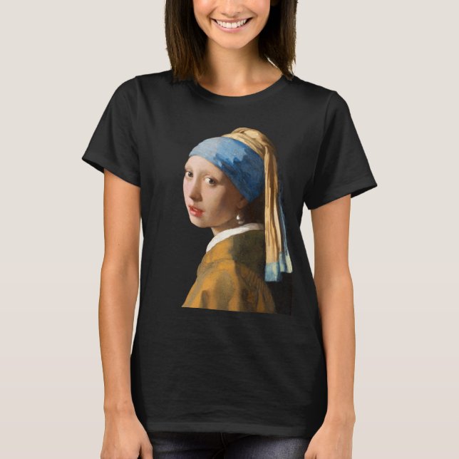 Flickor med Pearl Earring Porträtt-målning T Shirt (Framsida)