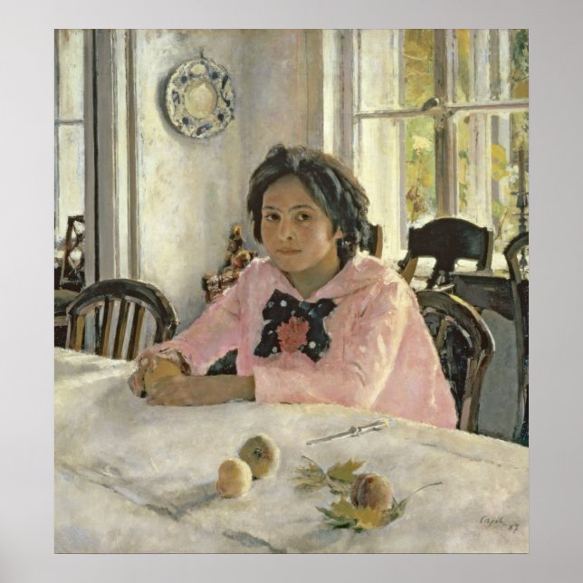 Flickor med persikor 1887 poster (Framsidan)