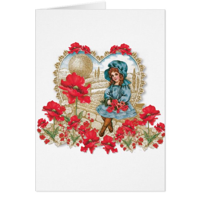 Flickor med Poppies Hälsningskort (Framsidan)