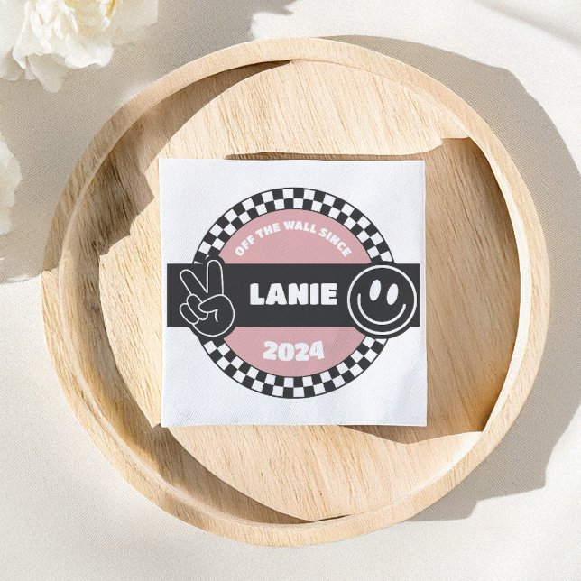 Flickor med skateboard Groovy Rad Birthday Pappersservett (Skapare uppladdad)