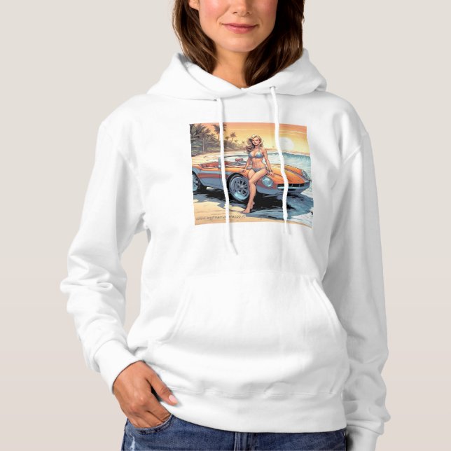 Flickor med sportbil t shirt (Framsida)