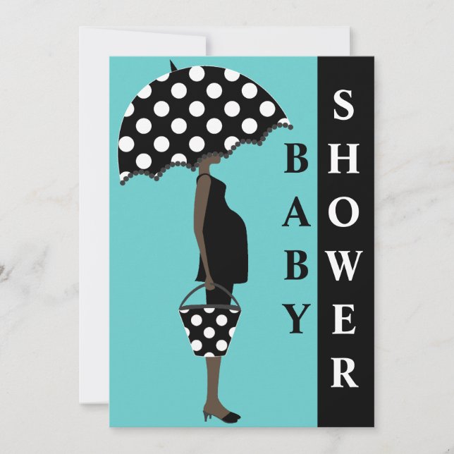 Flickor med Umbrella Baby Shower-inbjudningar Inbjudningar (Framsida)