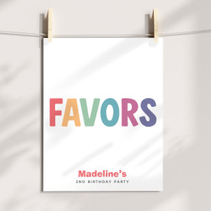 Flickor Minimalistisk Regnbåge Förmån Födelsedagss Poster