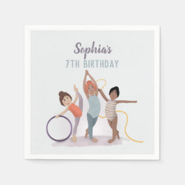 Flickor Modern lila gymnastik barnkalas Pappersservett