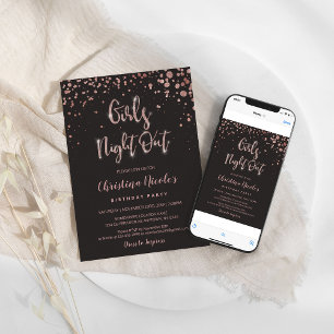 "Flickor nattetid" eller "Bachelorette Glam" Inbjudningar