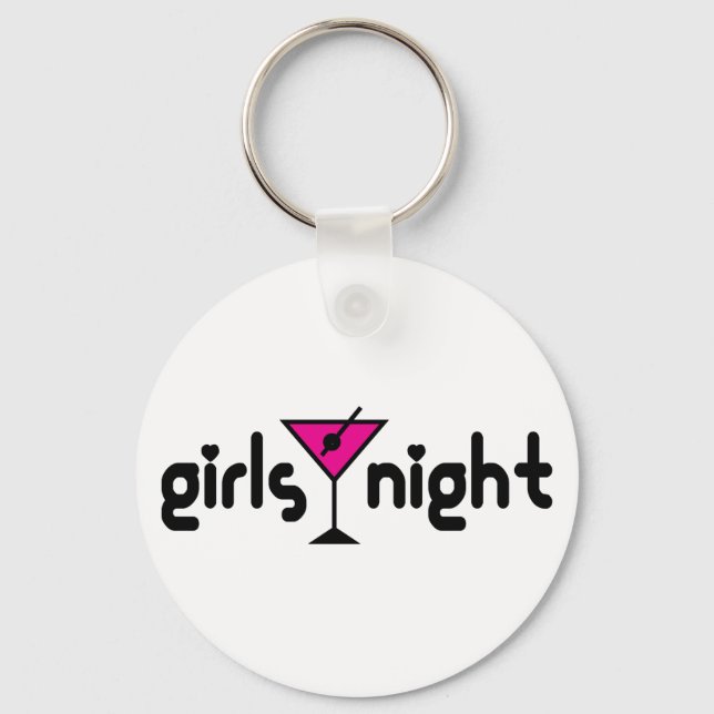 Flickor Nattnyckelkedja med Rosa Martini Graphic Nyckelring (Framsida)