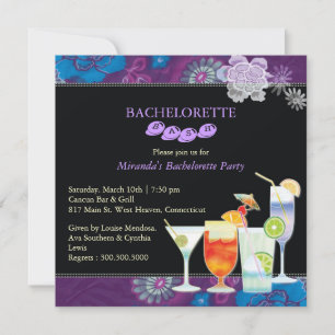 Flickor Nattute Trendiget Bachelorette Party Inbjudningar
