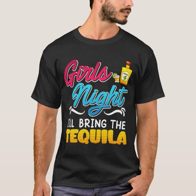 Flickor Night Jag tar med Tequila Påsklov 1 T Shirt (Framsida)