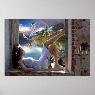 Flickor och Älvor Poster Skriv ut