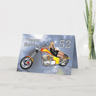Flickor och chopper 52 födelsedagskort kort