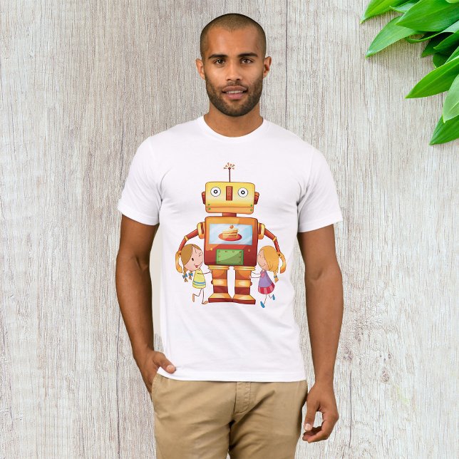 Flickor och en Robot Hugger Manar T-Shirt (Skapare uppladdad)