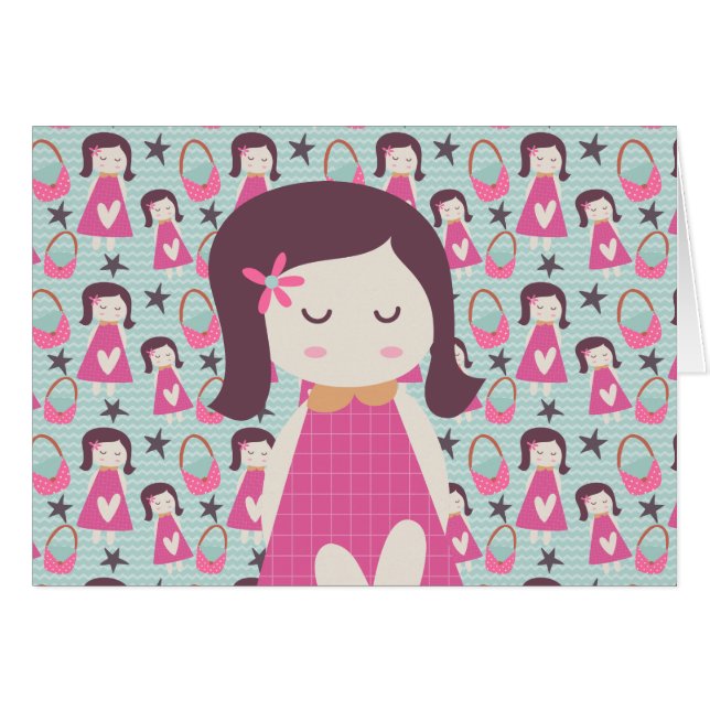 Flickor och handväskor hälsningskort (Framsidan Horizontal)