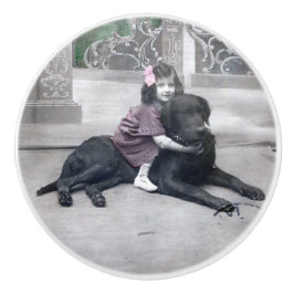 Flickor och hennes Hund Knopp