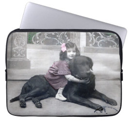 Flickor och hennes Hund Laptop Fodral
