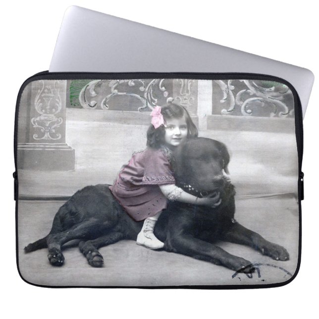 Flickor och hennes Hund Laptop Fodral (Framsidan)