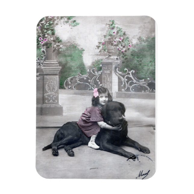 Flickor och hennes Hund Magnet (Vertikal)