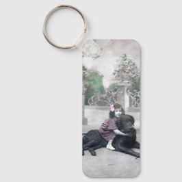 Flickor och hennes Hund Nyckelring