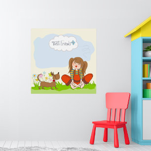Flickor och Hund bästa vänner Poster