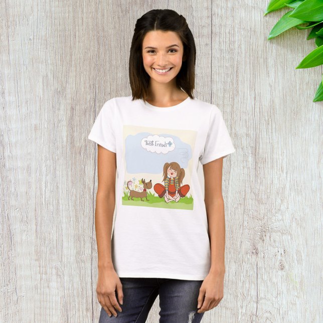 Flickor och Hund bästa vänner T Shirt (Skapare uppladdad)