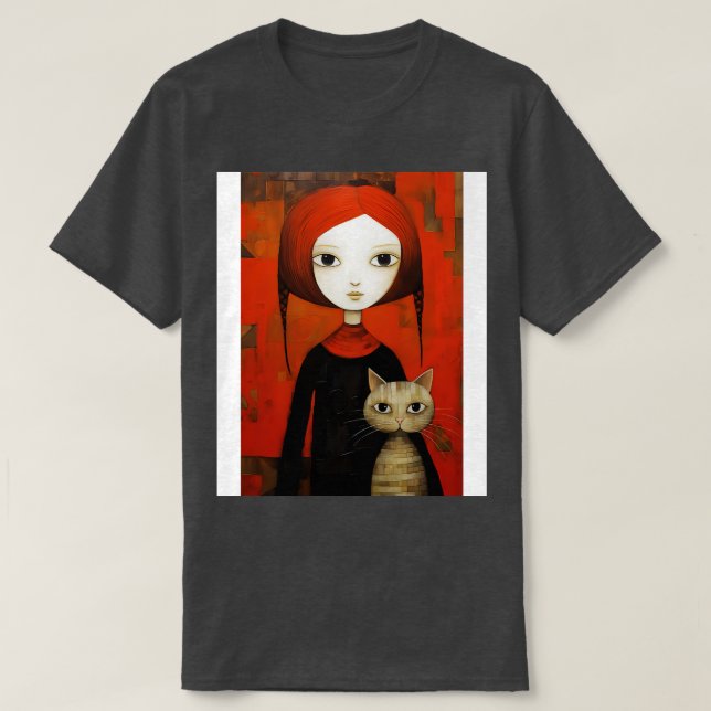 Flickor och katt 7 t shirt (Design framsida)