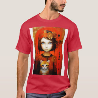 Flickor och katt 8 t shirt
