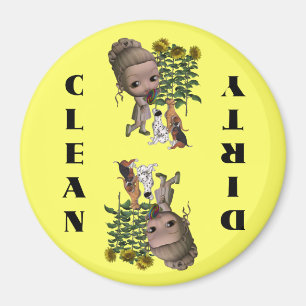 Flickor och marionetter, cute Dishwasher Magnet