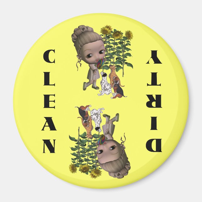 Flickor och marionetter, cute Dishwasher Magnet (Framsidan)