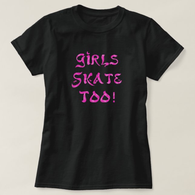 Flickor också! Black Shirt w rosa Tröja (Design framsida)