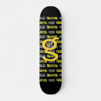 Flickor också! - Svart Skateboard - (guld & grått)