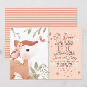 Flickor Oh Hjort Baby Shower-inbjudan Inbjudningar