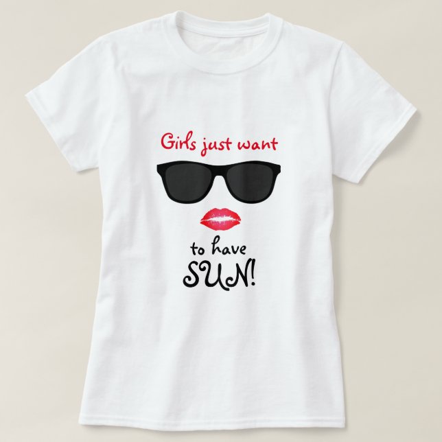 Flickor önskar precis solT-tröja Tee (Design framsida)