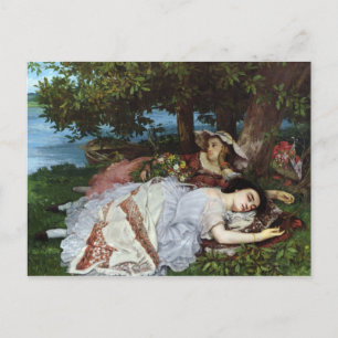 Flickor på Banker av Seine, 1856-57 Vykort