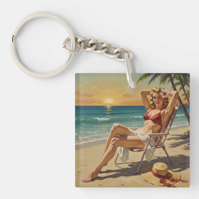 Flickor på Beach Retro 50-talets Pin-up-konst (Framsidan)