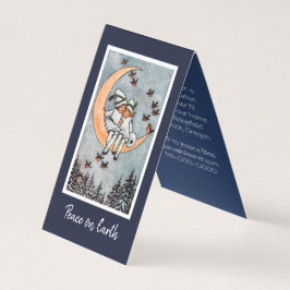 Flickor på den måneChristmasHoliday inbjudan Visitkort