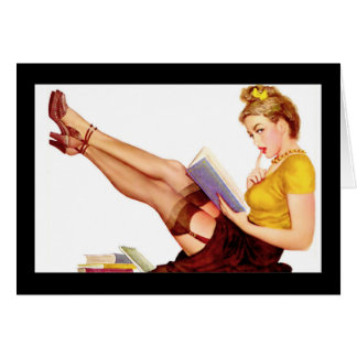 Flickor på kort pinup Konst Vintage Retro