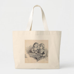 Flickor på sidan för enkel inläsning av hölje jumbo tygkasse