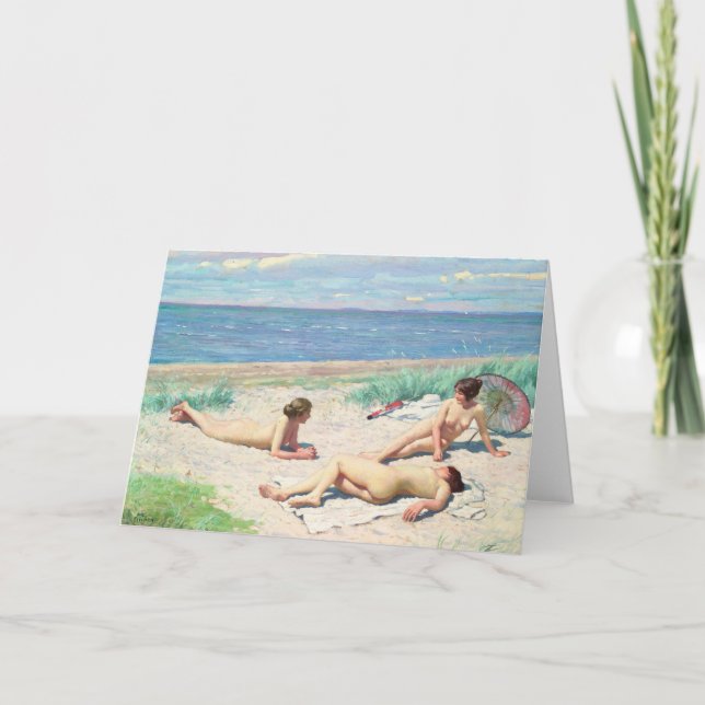 Flickor på stranden | Paul Fischer Kort (Framsida)