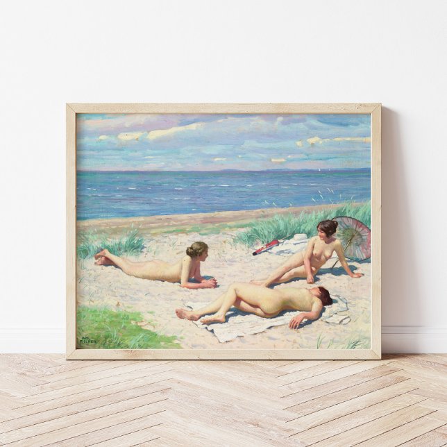 Flickor på stranden | Paul Fischer Poster (Skapare uppladdad)