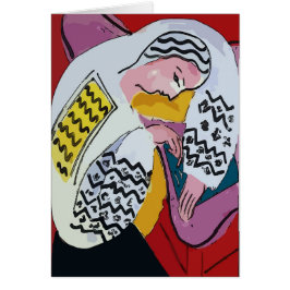 Flickor på Tablet Abstrakt, ATISSE stil Hälsningskort