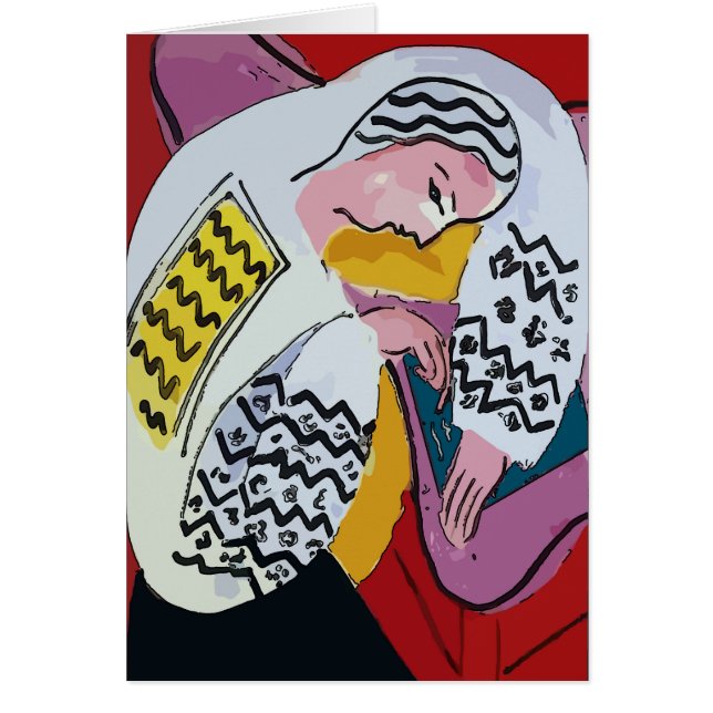 Flickor på Tablet Abstrakt, ATISSE stil Hälsningskort (Framsidan)