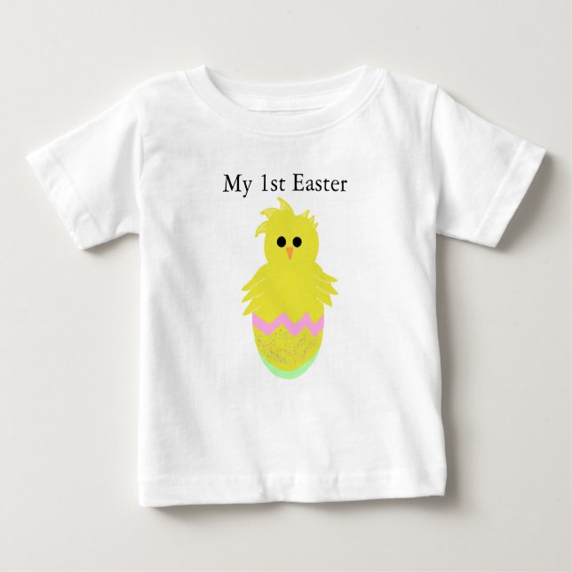 Flickor Påsk Chick Egg T-shirt - ANPASSAT Text (Framsida)
