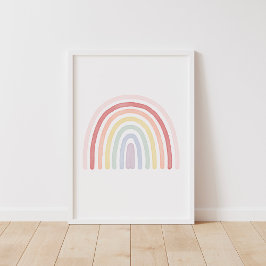 Flickor Pastel Rainbow Nursery Decor Skriv ut Poster