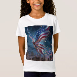 Flickor Patriotisk 4 juli T-shirt – Söt USA Ind