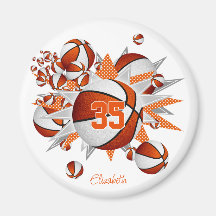 Flickor, personlig basketskulor stjärnor, orange v