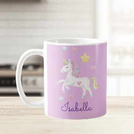 Flickor Personlig Cute Whimsical Unicorn Rainbow Kaffemugg