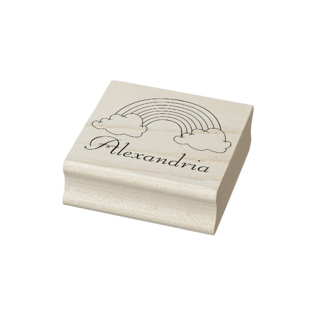 Flickor, Personlig regnbåge med Namn-barn Stämpel (Stämpel)